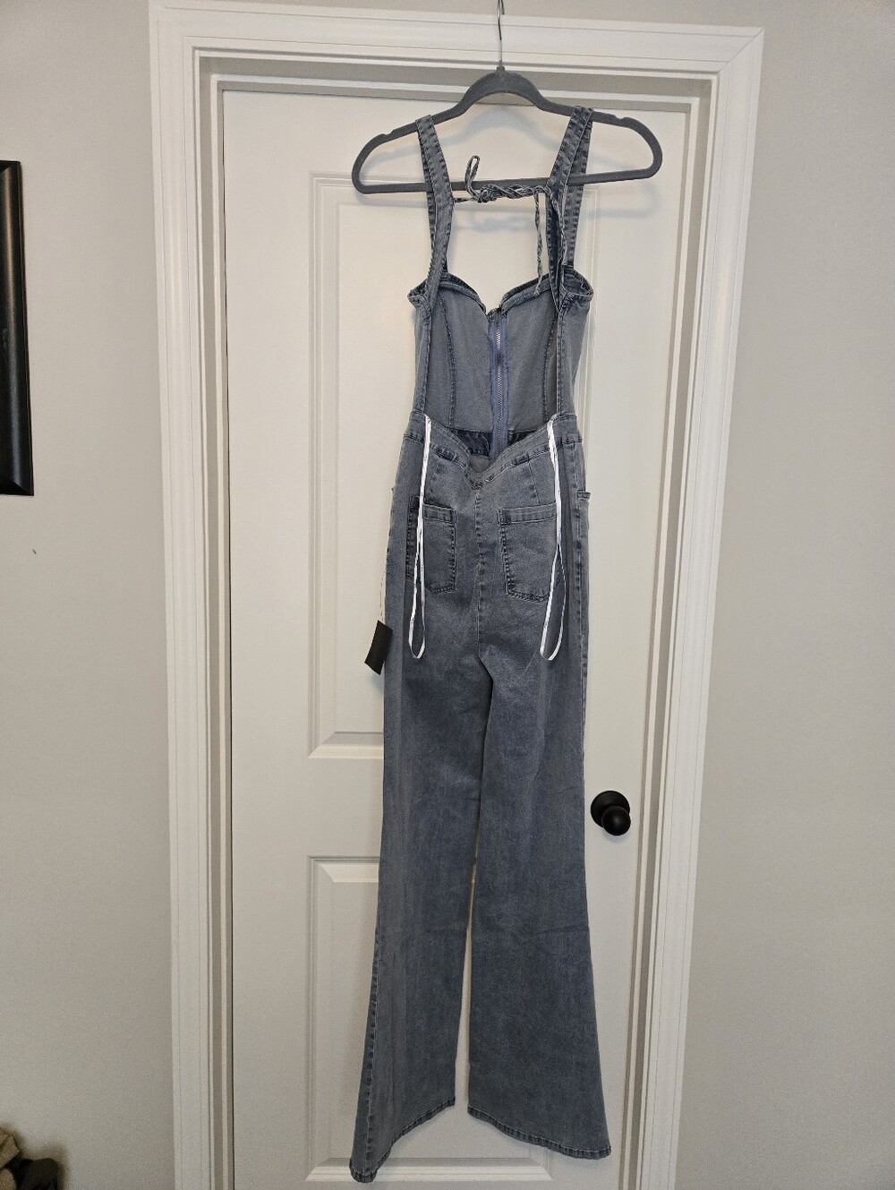 Lulu's Kendra Washed Blue Denim Overalls Jumpsuit NWT SIZE MEDIUM - Picture 5 of 8